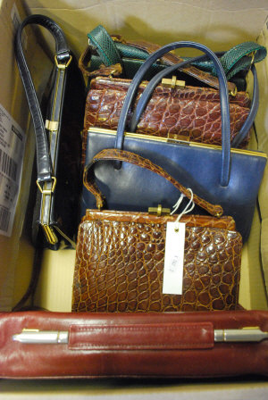 Appraisal: Box containing a collection of lady's handbags to include two