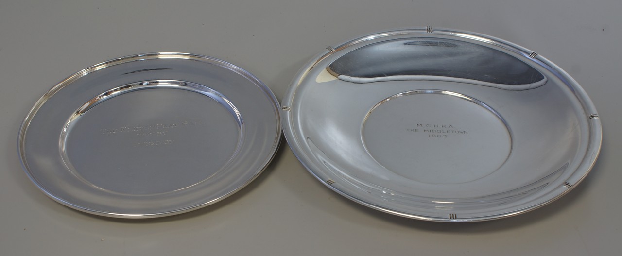 Appraisal: sterling silver trophy plates The Elkton Flat Race d MCHRA