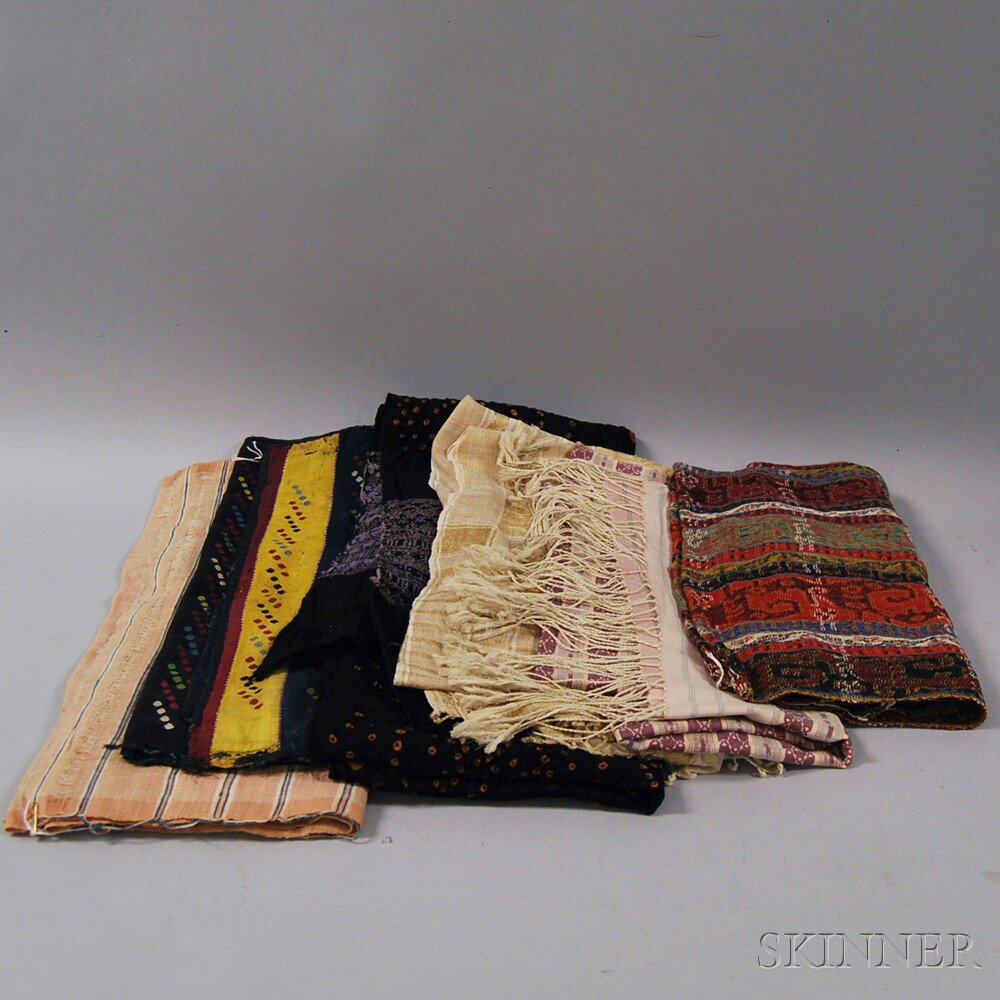 Appraisal: Seven Woven Cotton and Wool Textile Items India and Pakistan