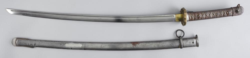 Appraisal: JAPANESE WORLD WAR II-ERA OFFICER'S SWORD AND SCABBARD BLADE LENGTH