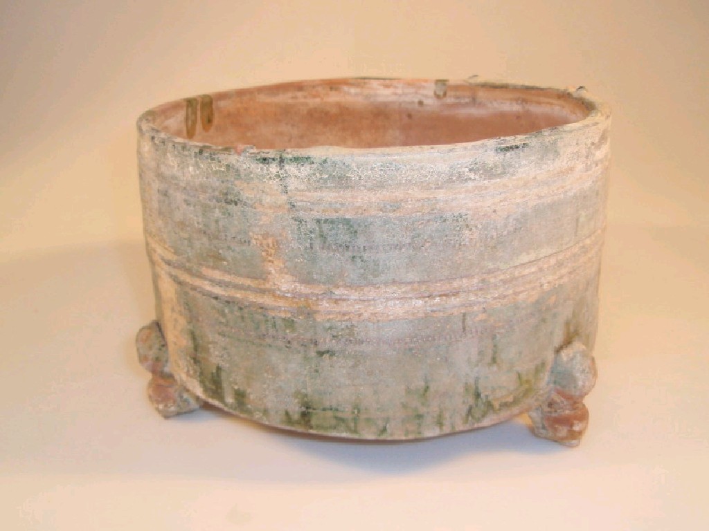 Appraisal: A Chinese Han Dynasty - AD terracotta circular brazier or