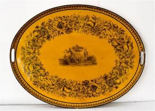 Appraisal: A Transfer Decorated Tole Tray Width inches A Transfer Decorated