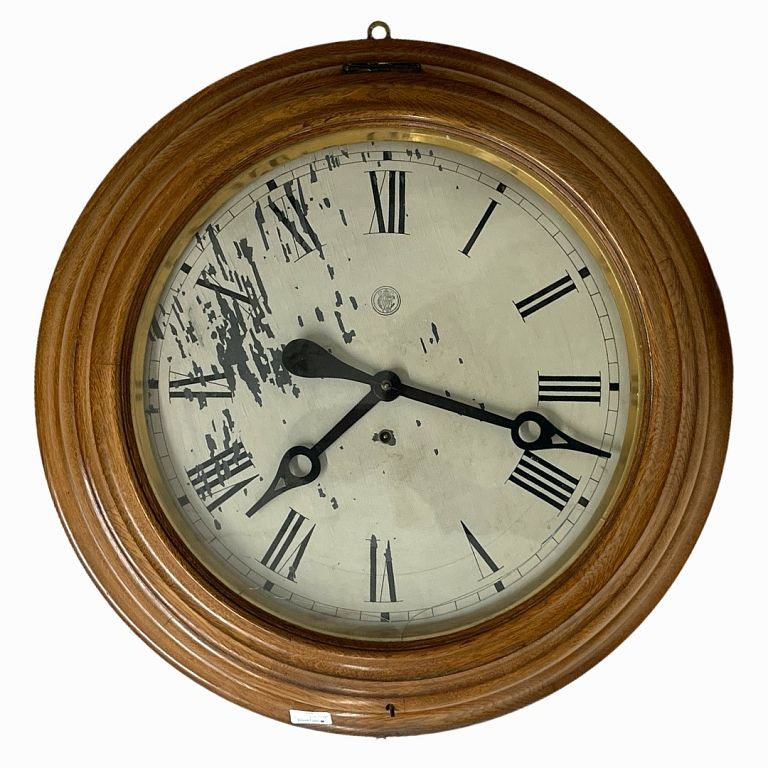 Appraisal: Antique Large Wall Clock Wood wall clock Roman numerals Some