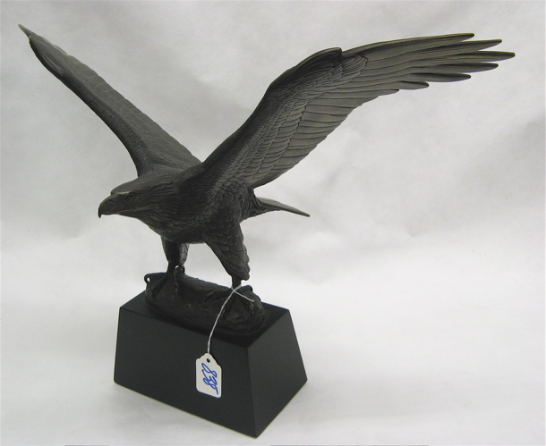 Appraisal: GILROY ROBERTS BRONZE SCULPTURE of an eagle Newton Squire Pa