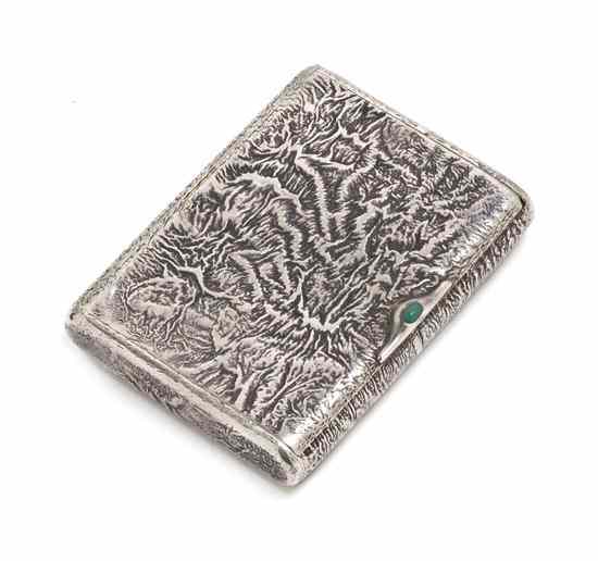 Appraisal: A Russian Silver Cigarette Case of rectangular form decorated with