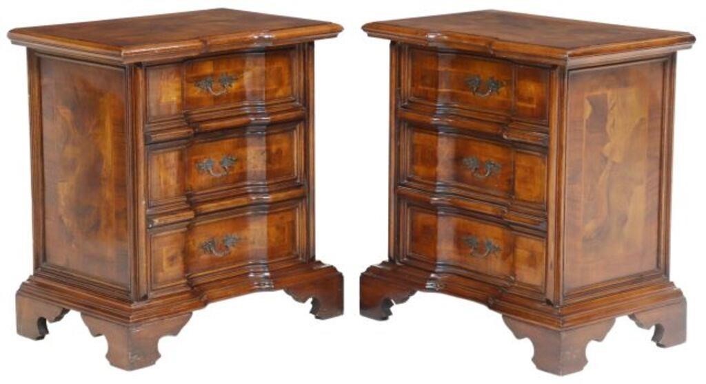 Appraisal: pair Italian Baroque style patchwork bedside cabinets th c having