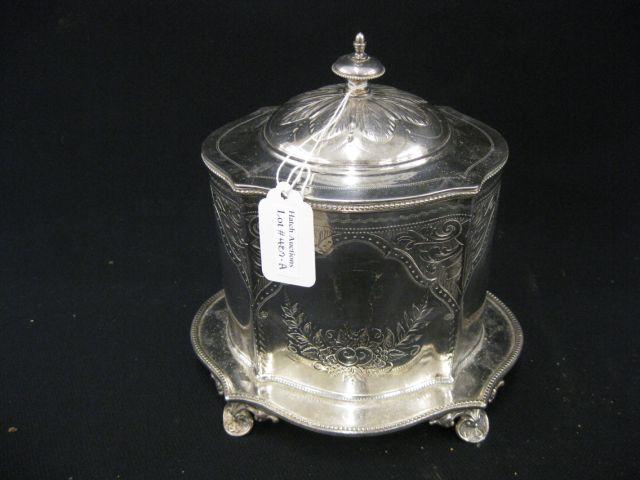 Appraisal: Silverplate Biscuit Box footed