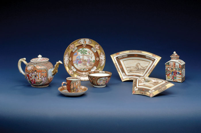 Appraisal: THREE CHINESE EXPORT PORCELAIN FAMILLE ROSE DECORATED TEAWARES CIRCA Including