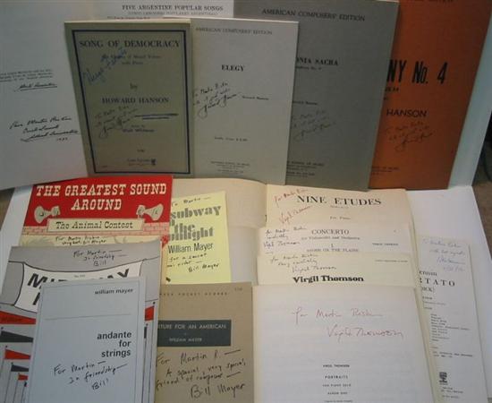 Appraisal: COMPOSERS Group of musical scores each Signed by the composer