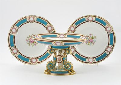 Appraisal: A Minton part dessert service painted with a central arrangement