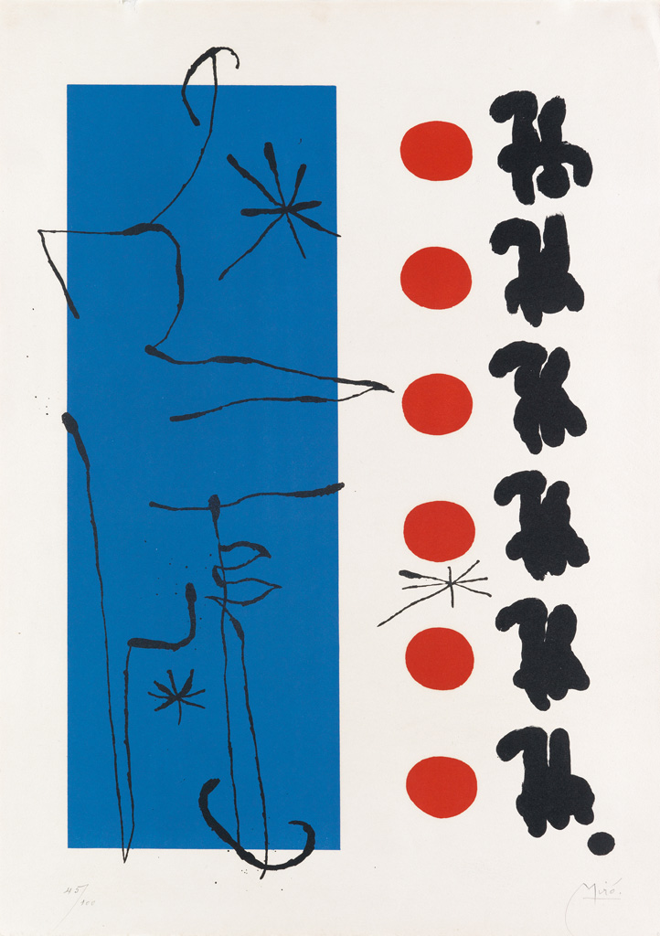 Appraisal: JOAN MIRO Rouge et Bleu Color lithograph x mm x