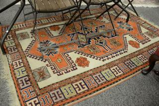 Appraisal: Oriental throw rug ' x ' Oriental throw rug '