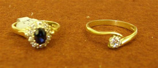 Appraisal: Two rings comprising a solitaire diamond ring and a sapphire