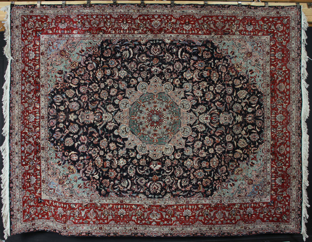 Appraisal: - Semi Antique Indo Tabriz Carpet Semi antique Indo Tabriz