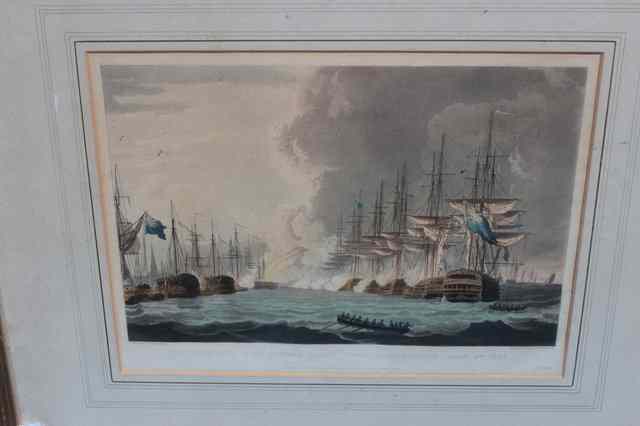 Appraisal: A SET OF FIVE NAVAL COLOURED PRINTS AFTER T WHITCOMBE