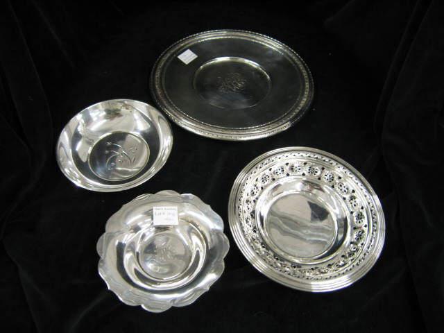 Appraisal: pcs Sterling Silver Holloware Gorham dessert tray two Gorham bowls