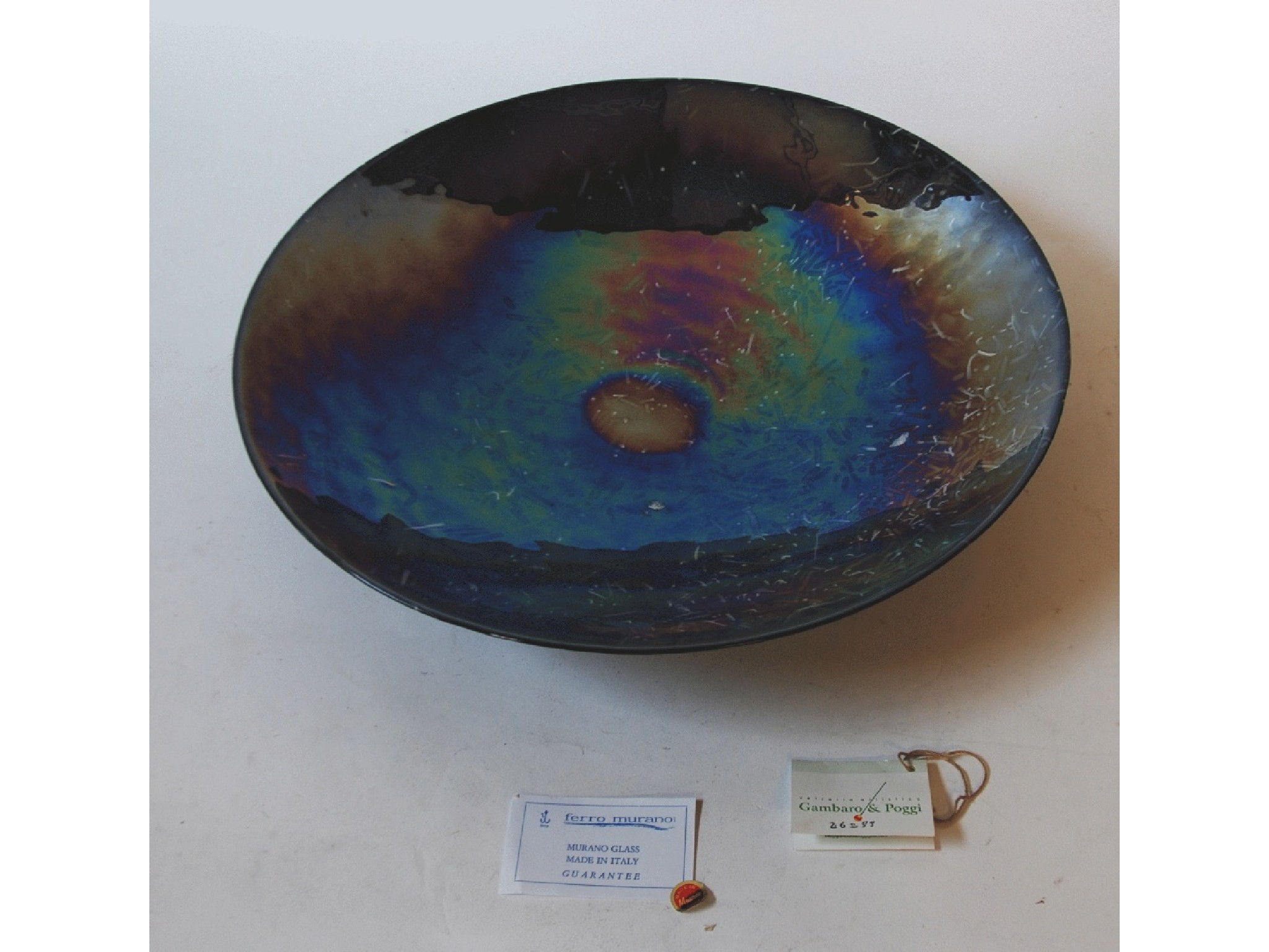 Appraisal: GAMBARO AND POGGI MURANO IRIDESCENT GLASS BOWL by Furna Galli