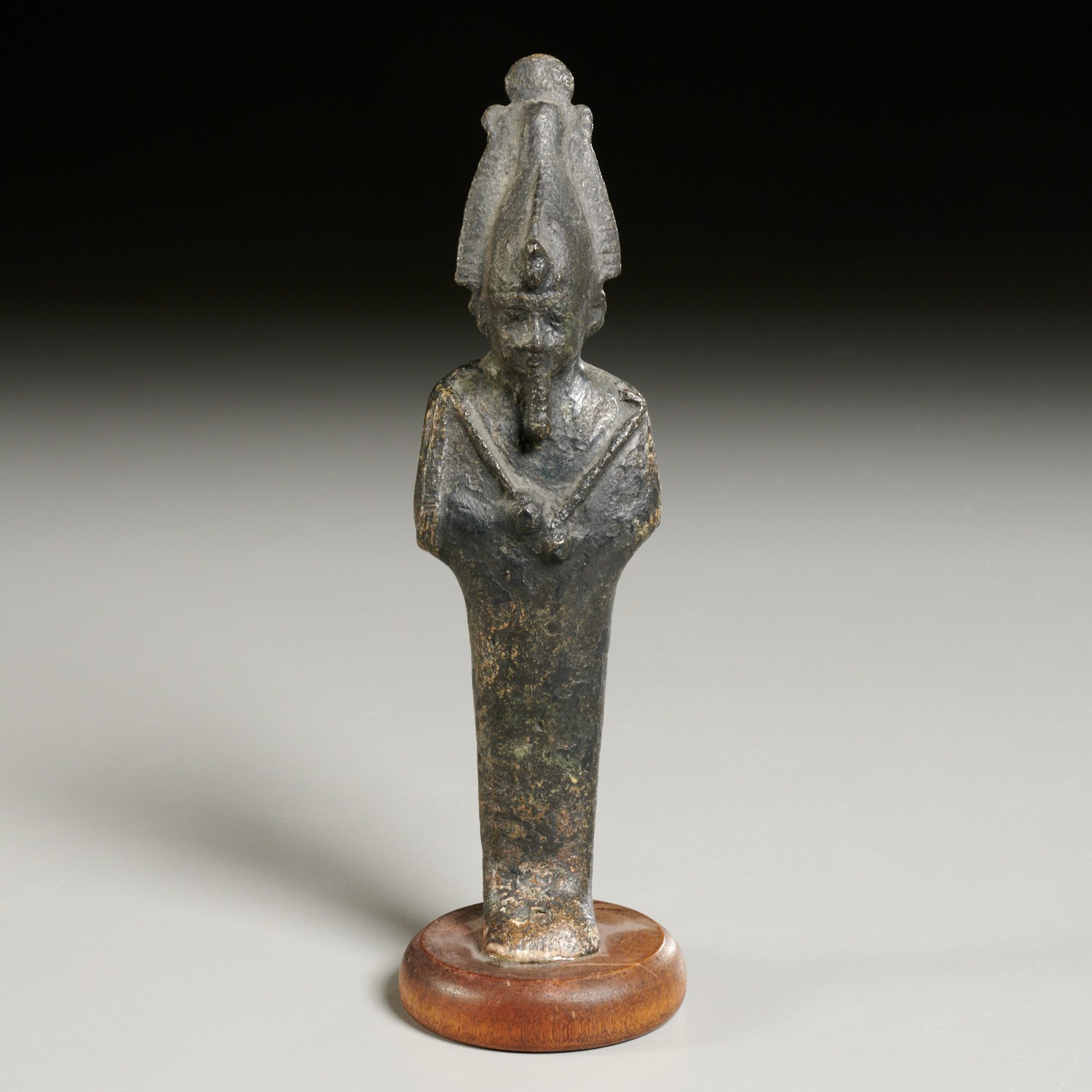 Appraisal: ANCIENT EGYPTIAN BRONZE FIGURE OF OSIRIS Possibly Late Period BCE