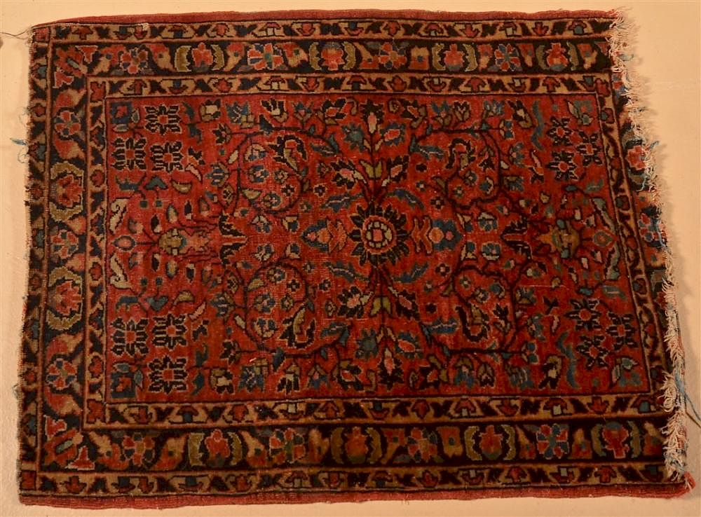 Appraisal: Small Floral Pattern Oriental Area Rug Small Floral Pattern Oriental