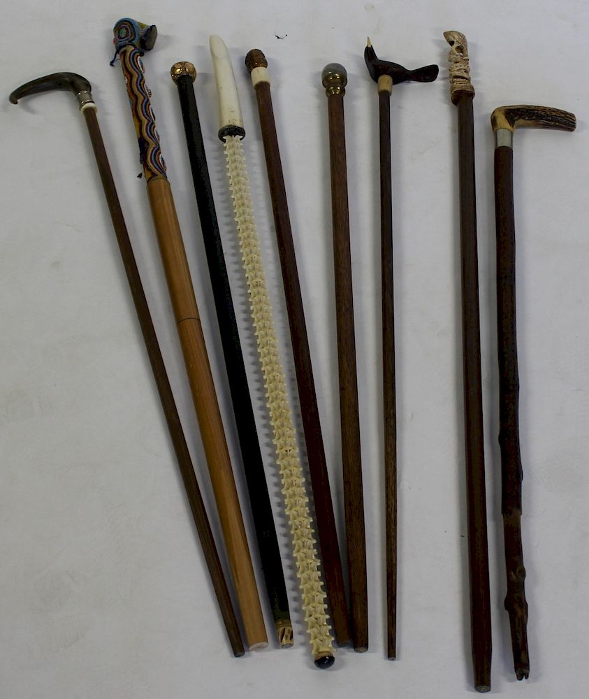 Appraisal: Lot of Assorted Antique Walking Sticks Canes From a Bronxville