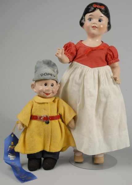 Appraisal: Lot of Ideal Disney's Snow White Dolls Description Both are