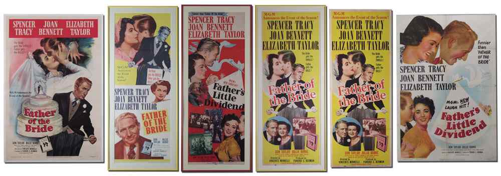 Appraisal: FATHER OF THE BRIDE MOVIE POSTERS INSERTS ''Father of the