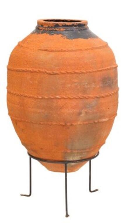 Appraisal: Large terracotta olive jar in a rough finish early th