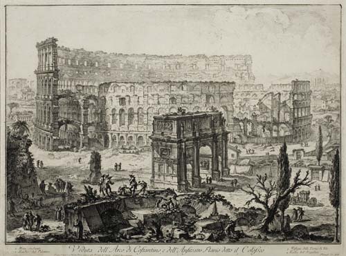 Appraisal: GIOVANNI B PIRANESI Veduta dell'Arco di Costantino e dell' Anfiteatro