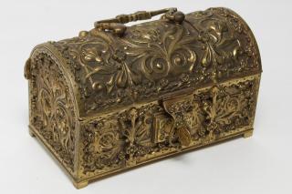 Appraisal: Aesthetic Movement Gilt Brass Antique Jewel Chest Aesthetic Movement or