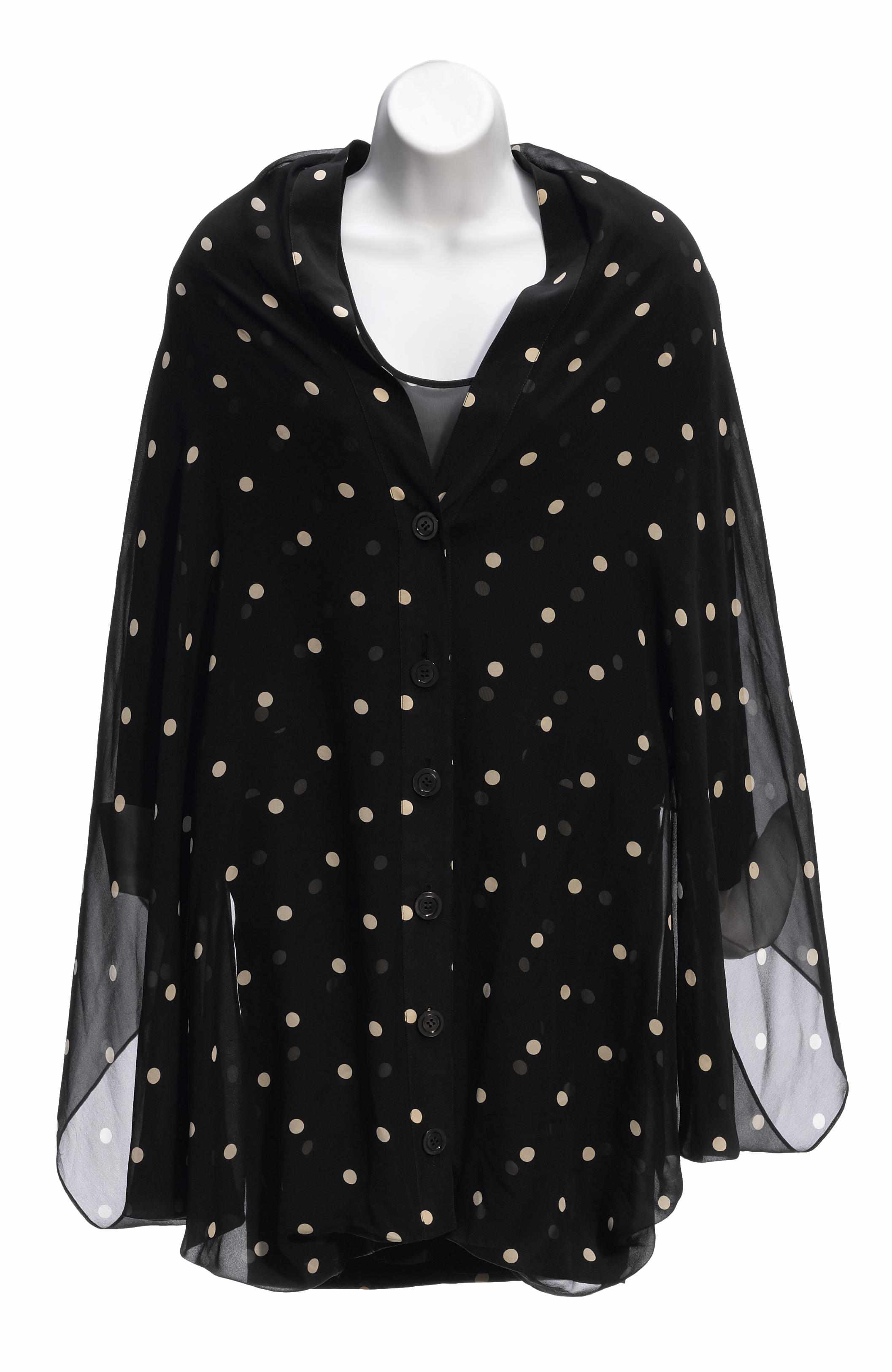 Appraisal: A Gianfranco Ferr sheer black and white polka dot jacket