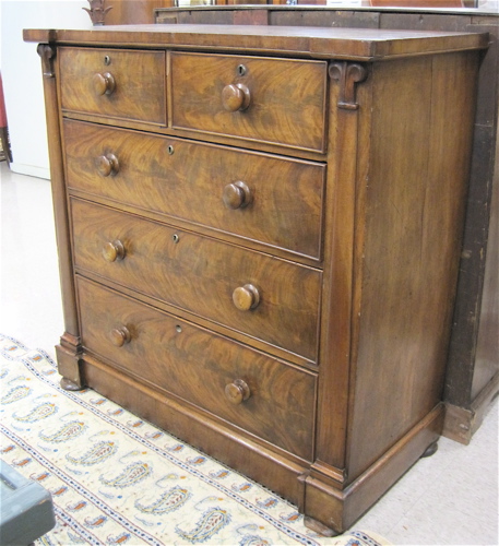 Appraisal: A VICTORIAN MAHOGANY CHEST OF DRAWERS Scottish th century having