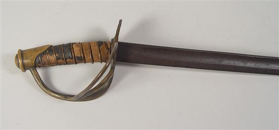 Appraisal: Dog River Confederate Cavalry Saber Blade has wide unstopped fuller