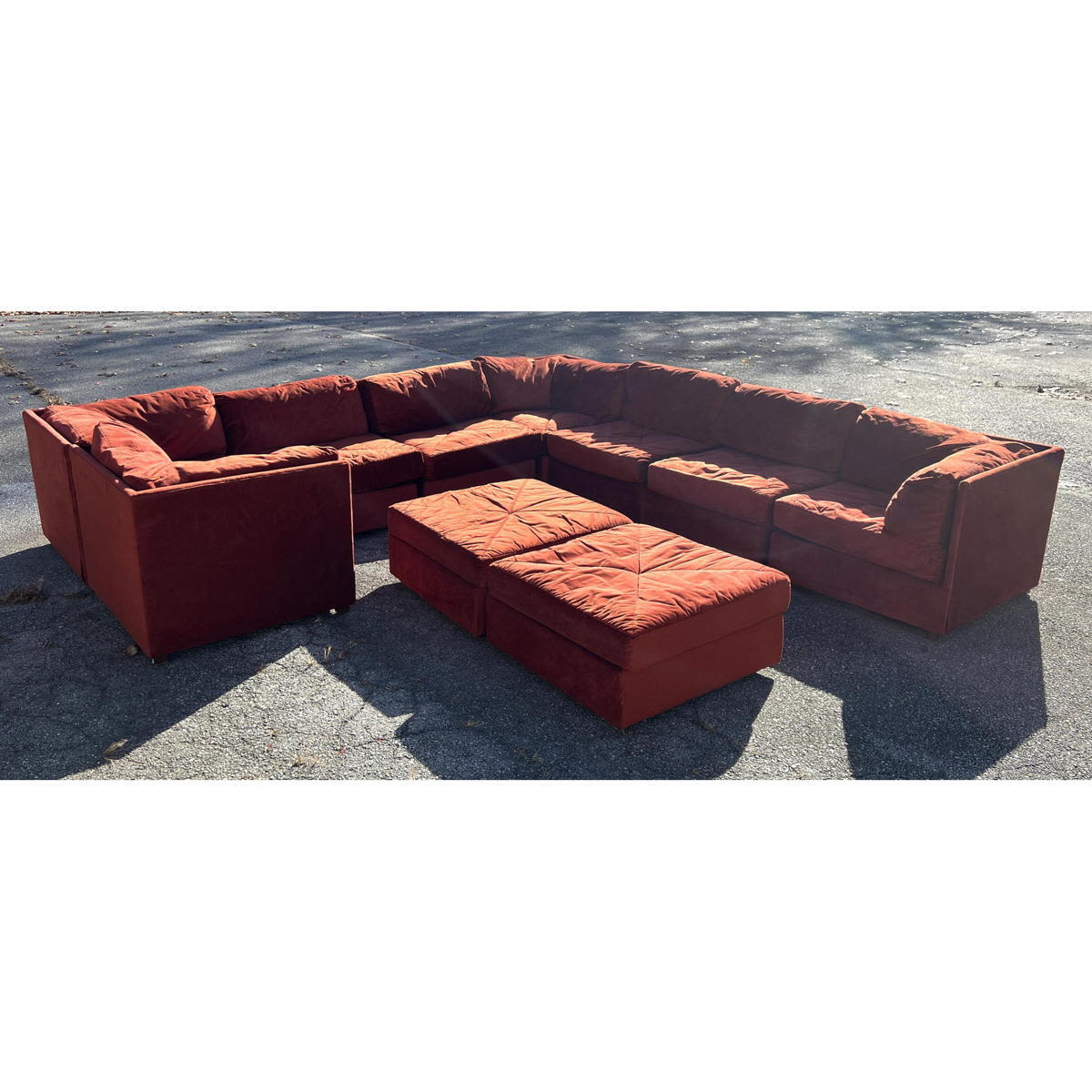 Appraisal: pc Vintage Sectional Modular Pit Sofa Couch Each unit x