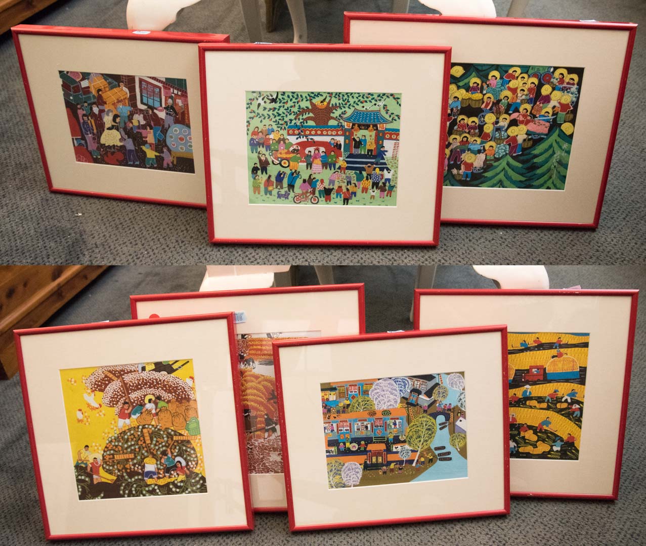 Appraisal: Seven framed oriental artworks