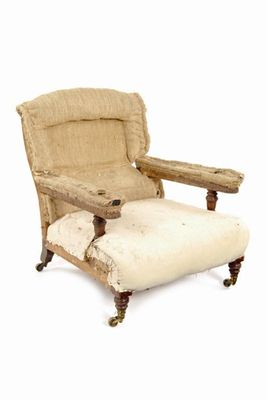 Appraisal: Howard Sons A late Victorian easy open armchair with brass