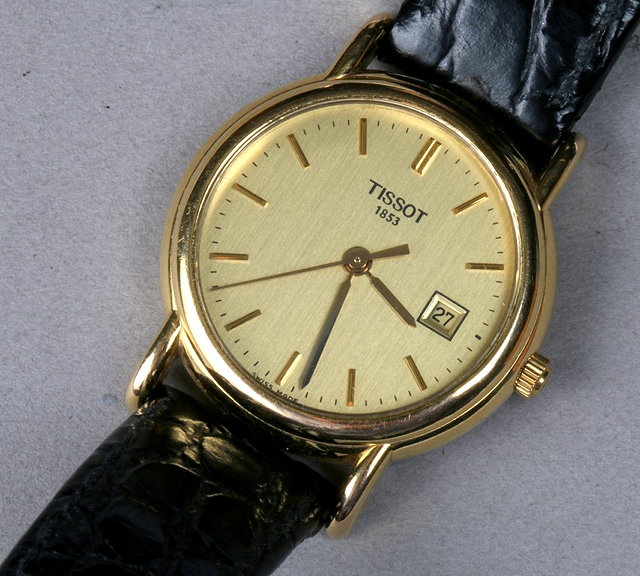 Appraisal: A LADIES CT GOLD TISSOT WRIST WATCH with gilt dial