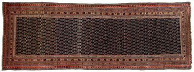 Appraisal: Sereband gallery rug rows of boteh on dark blue field