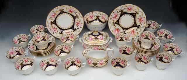 Appraisal: AN ENGLISH PORCELAIN TEA SERVICE circa attributed to Charles Bourne