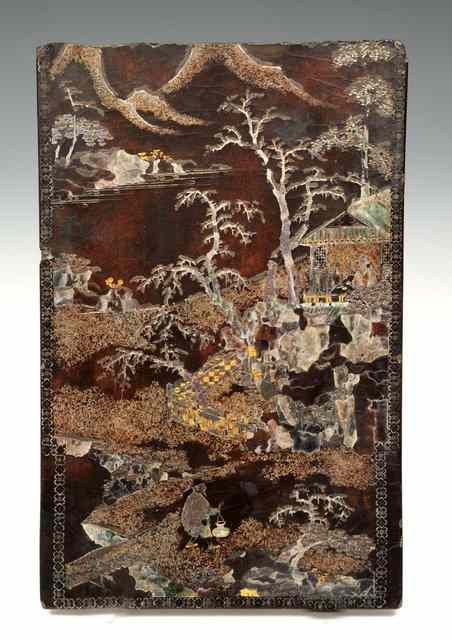 Appraisal: A CHINESE LACQUER PANEL probably th th Century with intricate