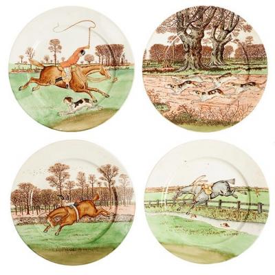 Appraisal: Nineteen plates depicting hunting scenes Brown Westhead Moore Co cm