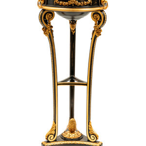 Appraisal: A Napoleon III Style Parcel Gilt and Ebonized Jardiniere and