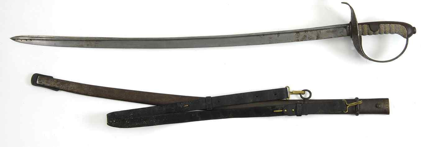 Appraisal: PRUSSIAN CAVALRY SWORDWith scabbard Sharkskin handle Includes a leather hanger