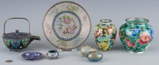 Appraisal: Plique a Jour Cloisonne Items st group Asian translucent plique