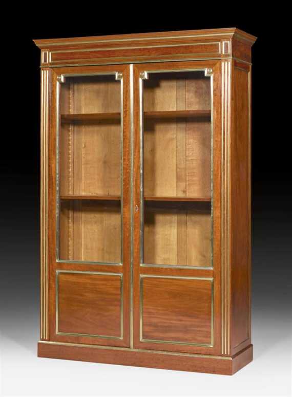 Appraisal: LIBRARY VITRINE Louis XVI style Paris circa Mahogany inlaid with