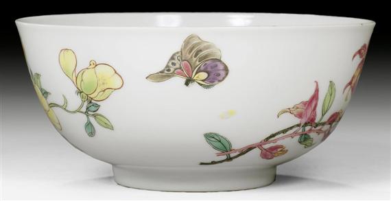 Appraisal: A FINE FAMILLE ROSE BOWL WITH PEONIES China th century