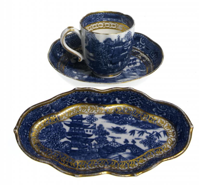 Appraisal: A CAUGHLEY SPOON-TRAY AND COFFEE CUP AND SAUCER transfer printed