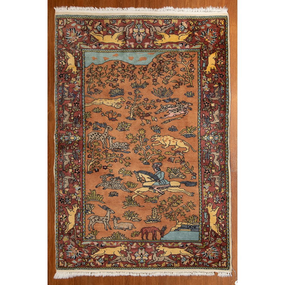 Appraisal: Animal Motif Rug Persia x Third quarter- th century hand-knotted