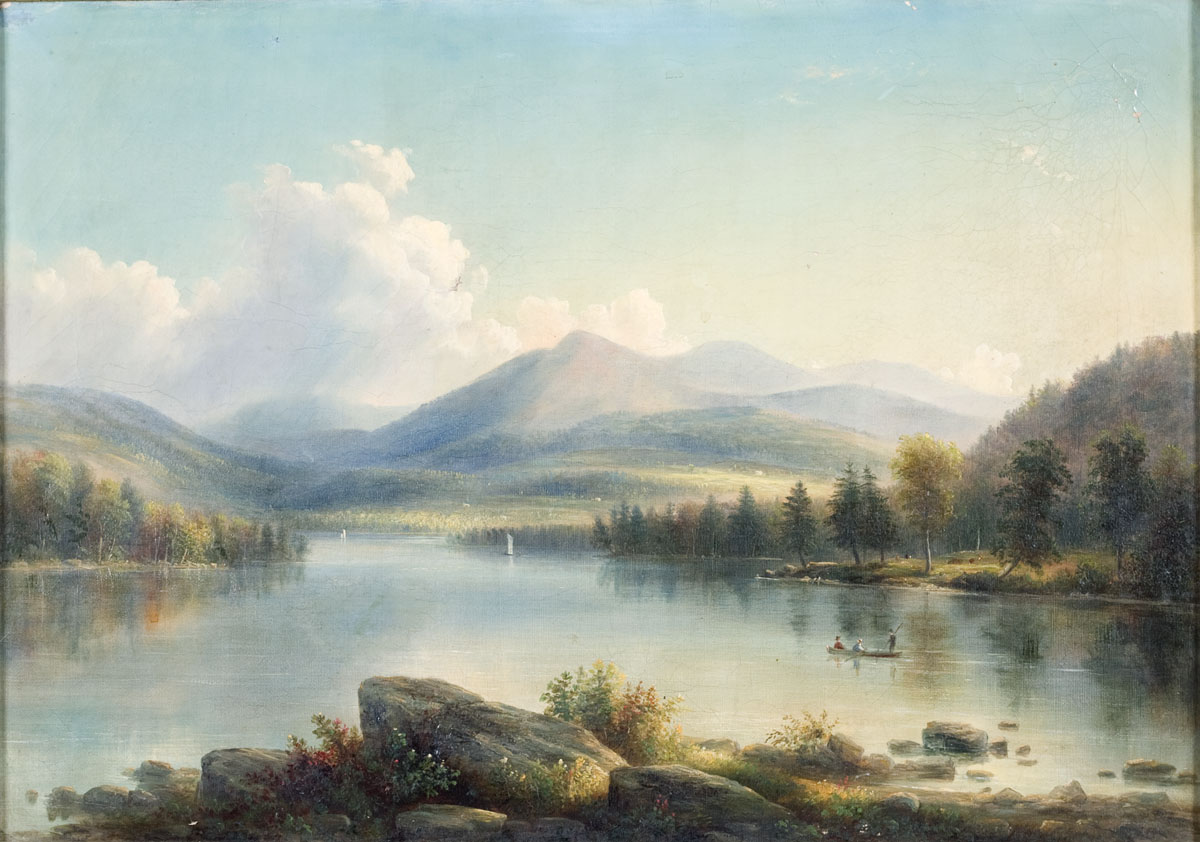 Appraisal: MOUNTAIN LANDSCAPE WITH LAKE ATTRIBUTED TO BENJAMIN CHAMPNEY AMERICAN -