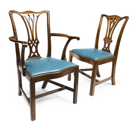 Appraisal: SET OF FOURTEEN GEORGE III STYLE MAHOGANY DINING CHAIRS TH