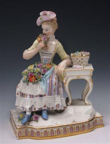 Appraisal: A MEISSEN PORCELAIN MODEL of a figure emblematic of 'smell'